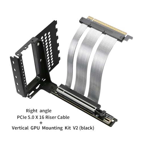 Cable elevador PCIe X16 GEN5 y soporte de montaje vertical GPU PCIe 5.0 RTX5090 blanco 6
