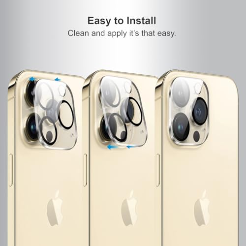 Image of SupCares Premium Camera Lens Protector Tempered Glass Compatible For iPhone 14 Pro and iPhone 14 Pro Max With Installation Kit | Edge to Edge Coverage | Transparent | Pack of 2