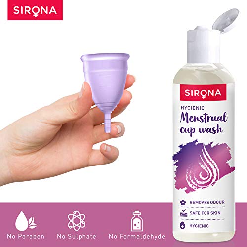 Sirona Reusable Menstrual Cup for Women - Small with Rose Fragrance Menstrual Cup Wash - 100 ml - Image 7