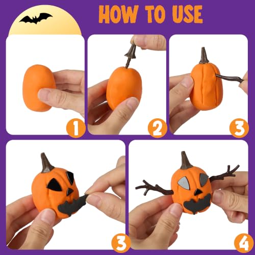 JOYIN Halloween Craft Air Dry Clay Kit, 9 Pcs Modeling Clay DIY Make Characters Kit, Ultra Light and Soft, for Halloween Arts and Craft Activities, Gifts for Kids, Classroom Party Favors Funny Toys - image 4