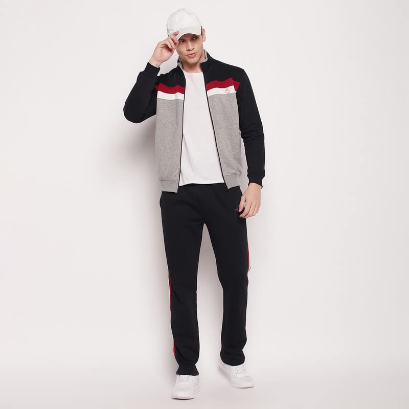 Image of Cantabil Men Color Block Tracksuit (P MTRS00013 NAVY)