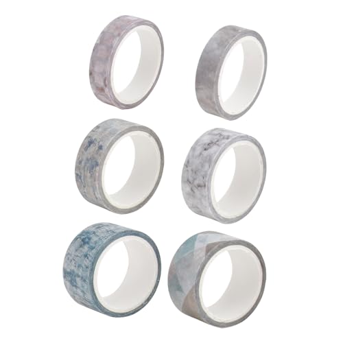 Lurrose 6 Rollos Cinta Washi Decorativa Cinta De Papel Sencilla Caja Material para Manualidades Cuadernos De Papel Washi Tape