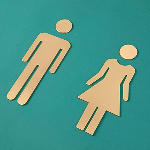 Messing-Toilettenschilder-Set for Badezimmer-Türdekoration
