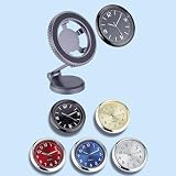 Risveglio Supporto per telefono da auto con orologio, girevole a 360°, pieghevole, in alluminio, presa forte, compatibile con tutti gli smartphone, navigatore GPS, chiamate in vivavoce, nero