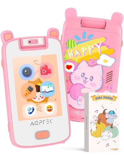 AGPTEK 32Go MP3 Enfant Bluetooth 5.3 avec Appareil Photo, Mignon Chat Design Enfant Lecteur Écran TFT 2,8 Pouces, Baladeur MP3 Fille Qualité sonore Hi-FI avec Jeux de puzzle,Enregistreur,Réveil - Rose