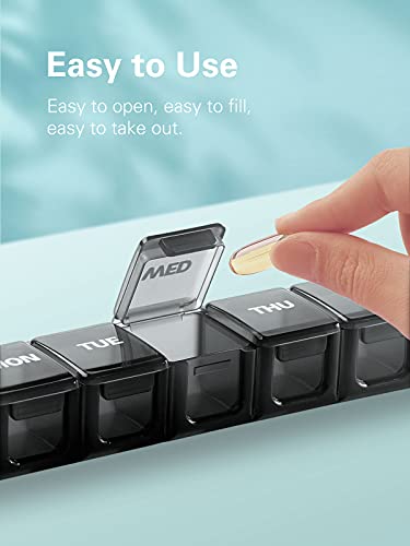 Sukuos Extra Large Pill Organizer, Weekly Pill Box, Pill Case With Clear Lid, Arthritis Friendly Medicine Organizer For Vitamins, Fish Oils Or Supplements, Bpa Free Medicine Organizer, Easy To Clean #TOP6