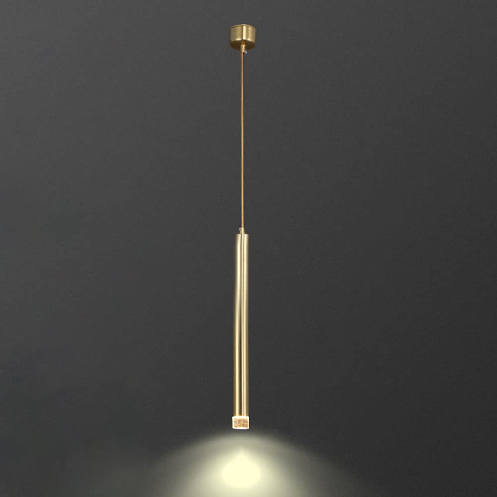 Suspension lumière cuivre 3W LED design cylindrique pour îlot cuisine