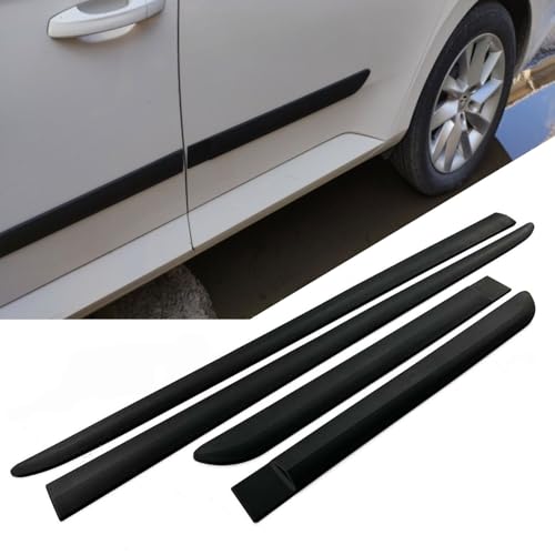 Axenture Universal Car Side Door Protector Trim Strips – Matte Black ABS Body Moulding Kit – 4PCS