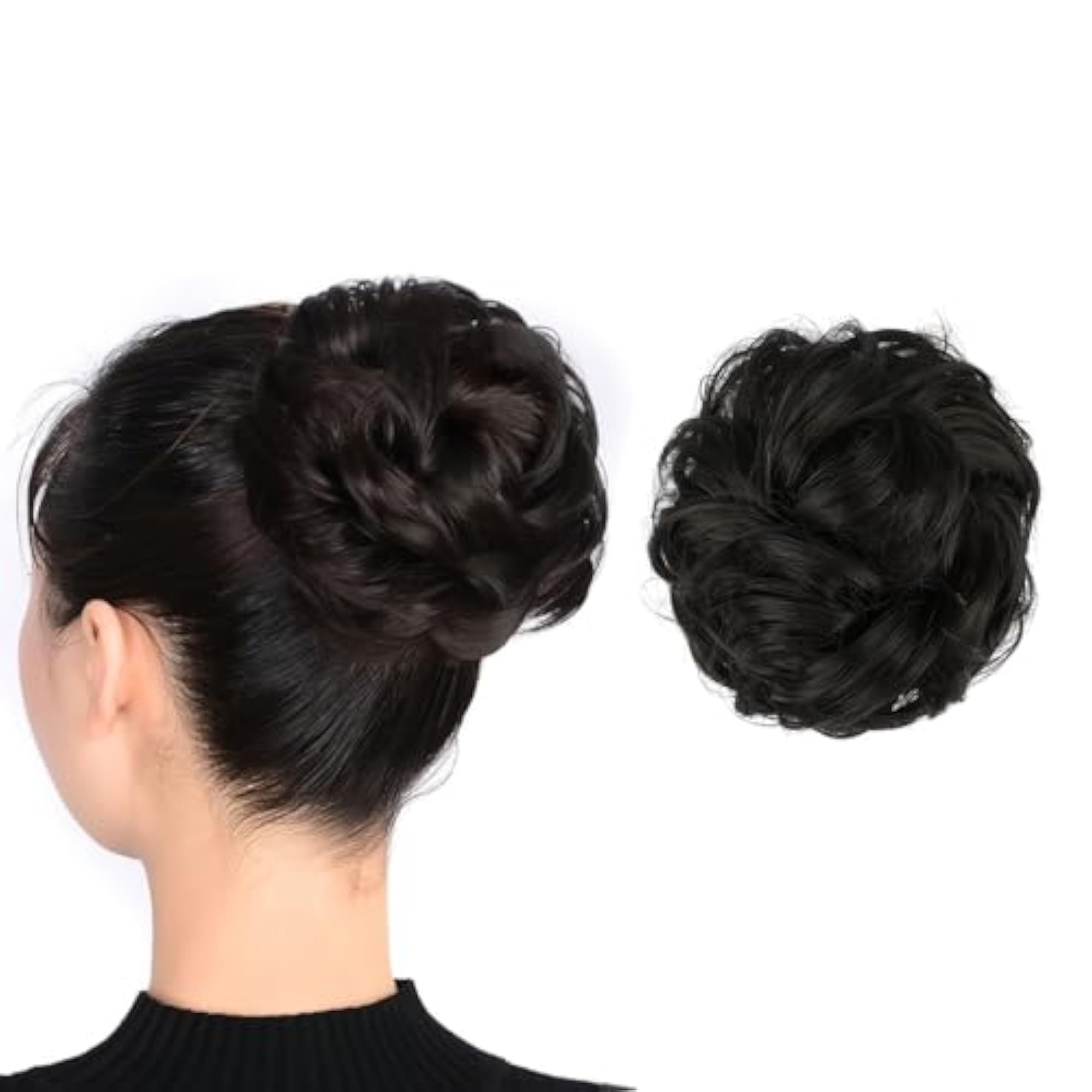 Synthetic Bun Extension Juda, Natural Black