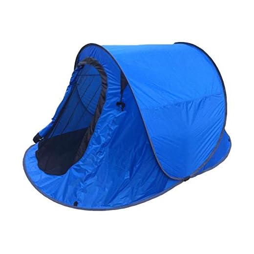 Tienda de campaña desplegable para 2-3 personas, para exteriores, 245 x 145 x 110 cm, color naranja y azul