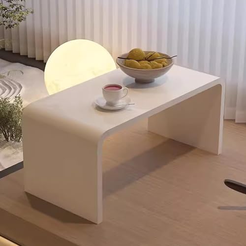 Mesa de centro de acrílico transparente en forma de C, diseño elegante para sala de estar, dormitorio y patio, 12 mm de grosor