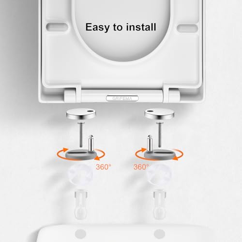 Miniatura 7 de Grifema G951 - Tapa Wc, Asiento De Inodoro De Cierre Suave En Forma De D Con Liberación Rápida Para Una Fácil Limpieza, Blanco, Tamaño Uno Exclusivo En Amazon