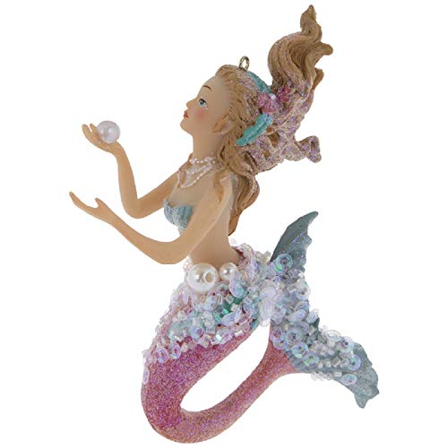 Beautiful Mermaids With Sequins, Pearls And Glitter Christmas Tree Ornaments 2021 (Mermaid Collection Set Of 3) #TOP3