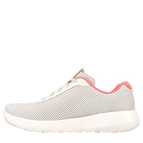 Skechers Performance Women's GO Walk Joy Bungee with Color POP, Off White/Pink, 9.5