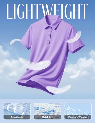 Image of TACVASEN Women's Golf Polo Shirts Short Sleeve UPF 50+ Sun Protection Golf Shirts for Women Quick Dry Collared Polos