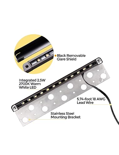 Coloer 13 Inch Aluminum Led Hardscape Lighting, Retaining Wall Lights, Paver Light Low Voltage, 12V Ac/Dc, 2.5W Outdoor Step Lights, Ip65 Waterproof Stair Light Outdoor, 2700K Warm White(4-Pack, 201A) #TOP3