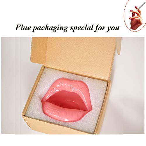 Wang-Data Creative Ceramic Cigarette Ashtrays With Lips Style Fashion Home Decorations（Pink） #TOP1