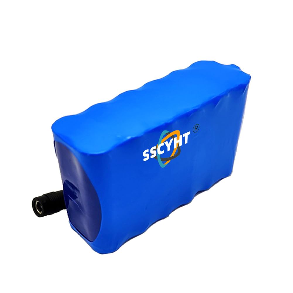 Batterie Lithium-ION 12V CC 11,1V 2,5Ah 3,2Ah 5Ah 6,4Ah 7,5Ah 9,6Ah 10Ah 12,8Ah Rechargeable avec Prise CC pour Radio/Lampe de pêche/Voiture télécommandée/Bande Lumineuse LED
