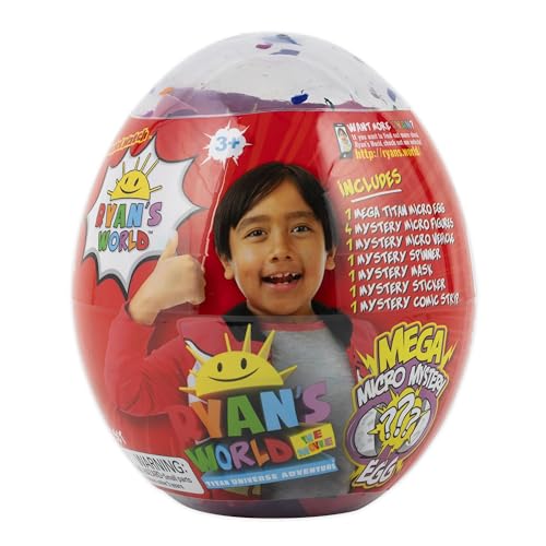 Ryans World: The Movie - Mega Microverse Egg | Featuring Micro-Ryan Figures Exclusive Micro Vehicle Stickers And More Collectables For Ages 3+