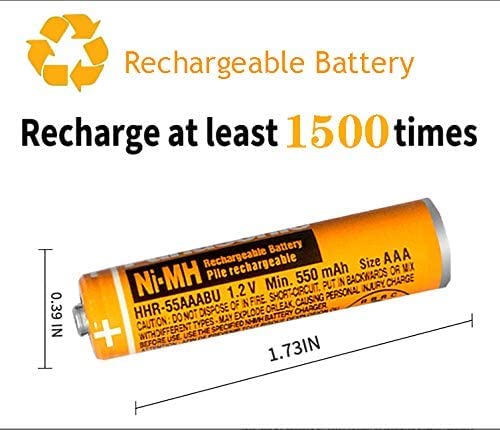 12 Pack Hhr-55Aaabu Ni-Mh Rechargeable Battery For Panasonic 1.2V 550Mah Aaa Battery For Cordless Phones #TOP2