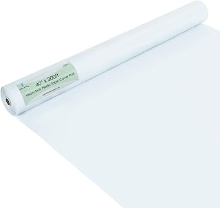 Craft And Party White Plastic Table Cover Roll, 40Inch X 300Feet Disposable Plastic Tablecloth, Banquet Rectangle Tablecover Roll