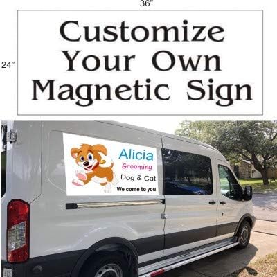 2 Pack Custom Magnetic Sign 24in x 36in Great Auto, Van Truck Business Sign