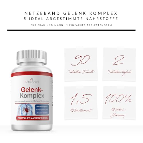 Gelenk Komplex Hochwertige Matrix mit Kollagen + Glucosamin + Hyaluron + Chondroitin + MSM optimal hochdosiert