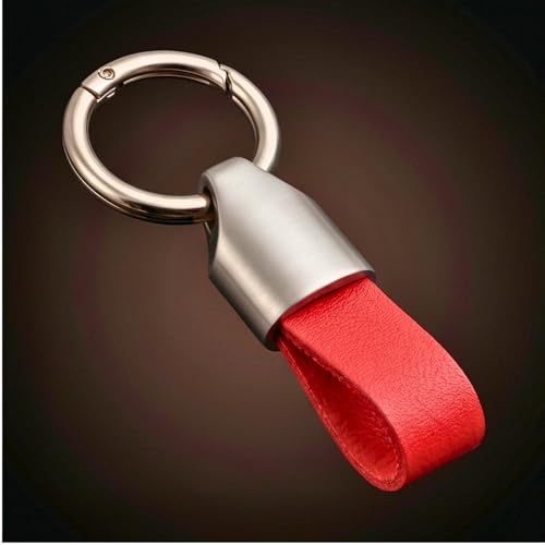 Image of THE MEN THING - Stylish Multicolor Stainless Steel Keychain for Men & Boys (AEROLOOP - Red & Matte Grey)