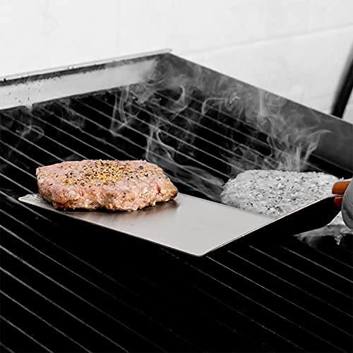 Stainless Steel Metal Spatula Burger Turner Spatula,Burger Flippers,Solid Cooking Spatula,Perforated Cooking Spatula And Griddle Spatula，Hamburger Turner With Wooden Handle For Barbecue, Steak, Pizza #TOP5