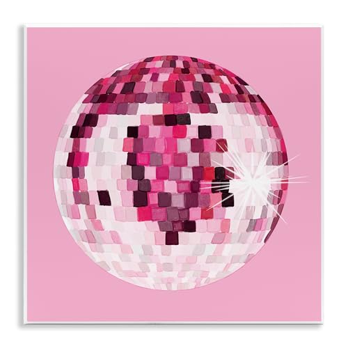 Image of Stupell Industries 'Dazzling Pink Disco Ball'| Wall Plaque Art | Stupell Industries | 12 x 12 Inches, Easy to Hang and Sturdy, Made in USA, by Hey Bre! Creative Studio
