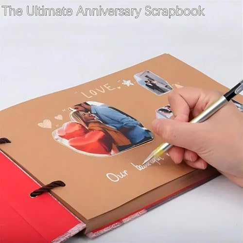 Álbum de fotos DIY de aventura, 40 páginas, hecho a mano, álbum retro de papel kraft para recuerdos, álbum de bodas, aniversario y libro de visitas miniatura 2