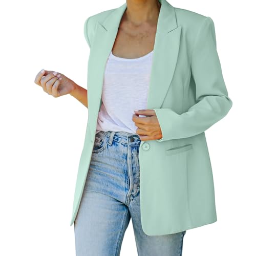 Damenjacke, lässig, leicht, dünn, schmaler Mantel, langärmelig, Business-Mantel, Jacke, Umstands-Wintermantel, mintgrün, XL