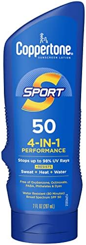 Coppertone SPORT Sunscreen Lotion Broad Spectrum SPF 50 (7 Fluid Ounce) (Packaging may vary) : Everything Else