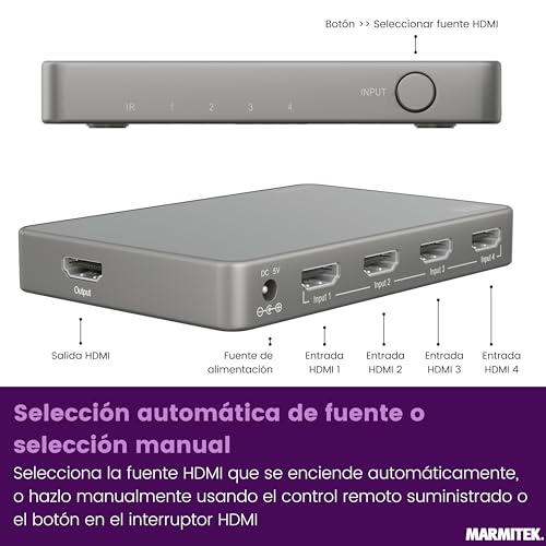 Switch HDMI 8K Marmitek Connect 740 para solucionar la falta de puertos HDMI 2.1 6
