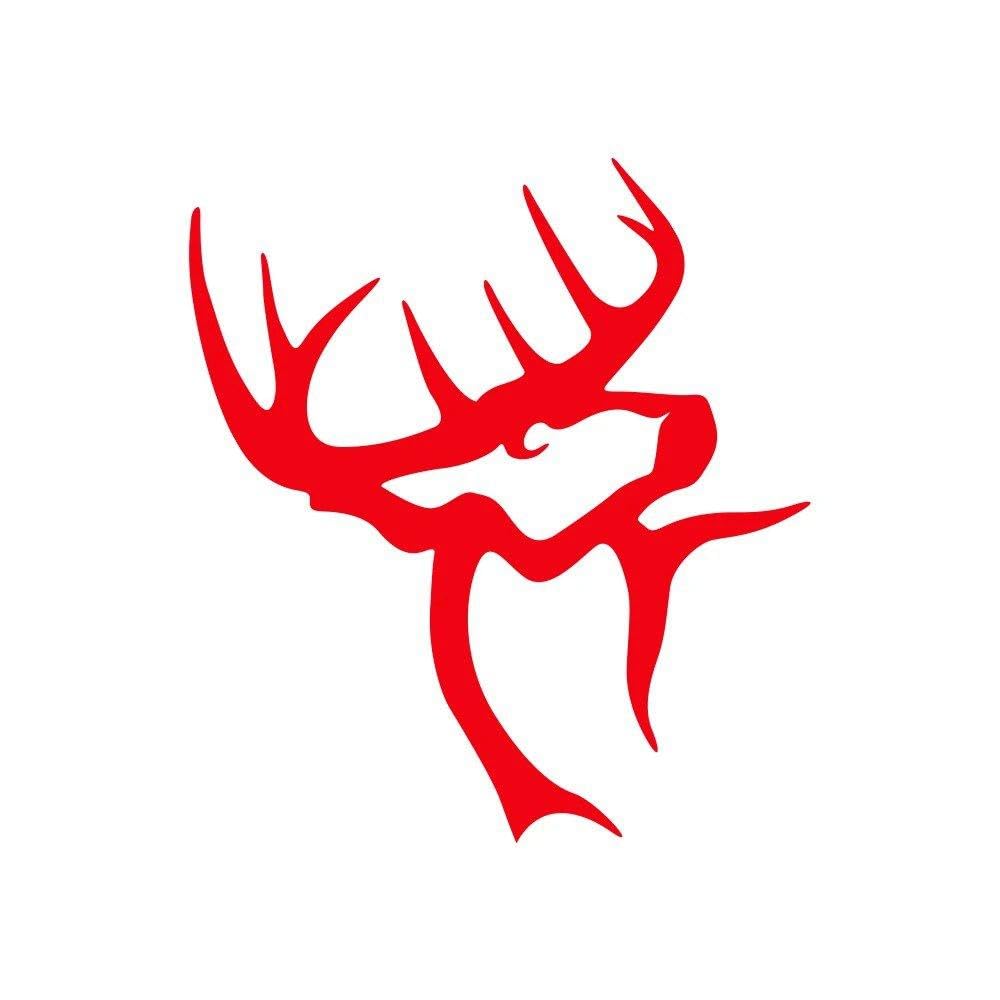 Dabhuoc Glossy Red Reindeer Pattern Car Sticker Self-Adhesive Vinyl Decal For Car Truck Suv Off Road Auto Body(Glossy Red)