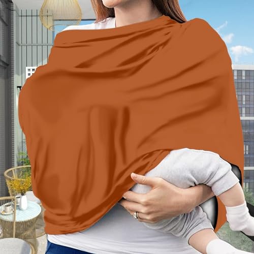 Image of Solid Color Car Seat Nursing Breastfeeding Cover, Multi Use Cover Cozy Carseat Canopy Cover, Infant Babies Stroller Cover,Ultra Soft Stretchy Nurse Gifts Brickwork Breastfeeding Cover
