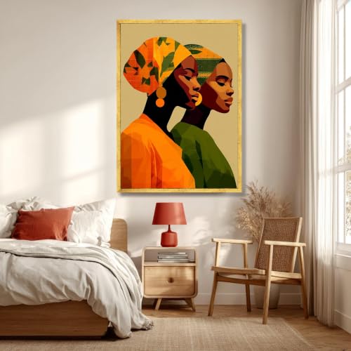 Toile Portrait de Sororité Cadeau Idéal Déco Ethnique 40x60cm