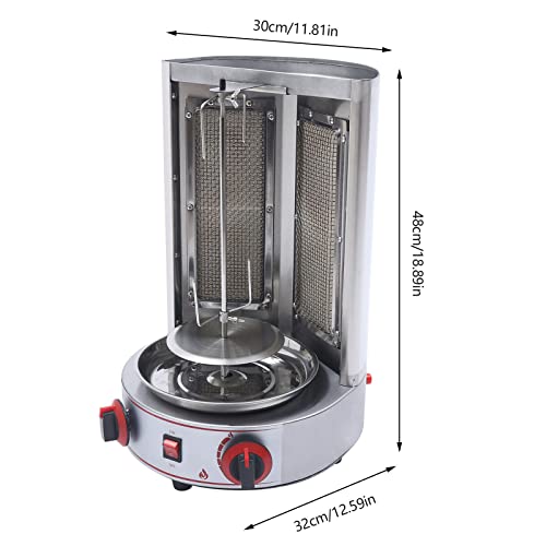 Professional Commercial Doner Kebab Machine,Automatic Rotation Vertical Broiler,Stainless Steel Lpg Roasters Barbecue,Meat Catcher For Restaurant Dinner Home Kitchen Garden,3000W (Lpg) #TOP1