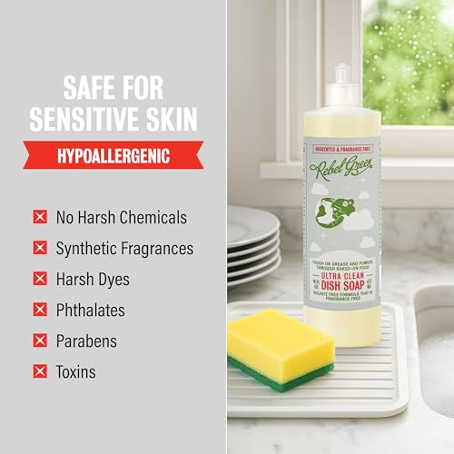 Image of Rebel Green Super Deluxe Dish Soap - Plant-Based Sustainable Dishwashing Soap - Unscented - 16 fl oz - 2 Pack
