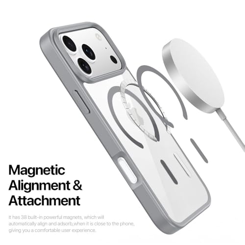 Image of DIZORO Compatible iPhone 17 Pro Max Case (Compatible with MagSafe) Non Yellow Drop Protection & Hard PC Back Cover Slim Transparent Anti-Scratch Shockproof Phone Case (Natural Titanium)