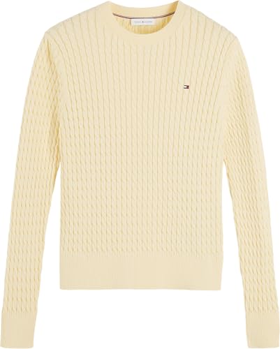 Tommy Hilfiger Damen Co Cable C-nk Ls Sweater Ww0ww44993 Pullover Sweater, Frozen Custard, S – Ansicht 5