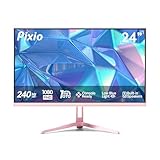 Pixio PX249 Wave Pink 24 inch 240Hz Refresh Rate FHD 1080p Resolution Fast IPS Panel 1ms GTG Response Time Built-in Speakers Gaming Monitor with Adaptive Sync