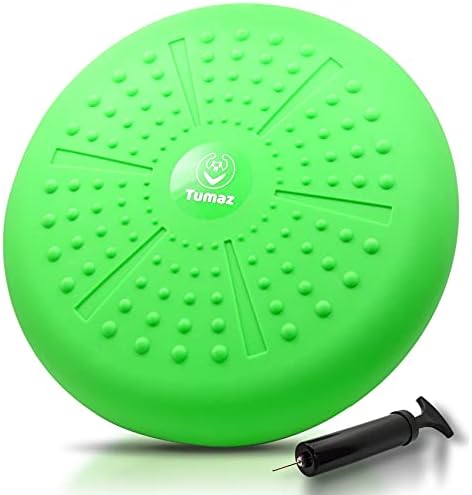 Tumaz Wobble Cushion - Wiggle Seat to Improve Sitting Posture & Stay Focused for Sensory Kids, Balance Disc to Core Strength & Flexible Seating [Extra Thick Balance Board, Pump Included Wobble Board]