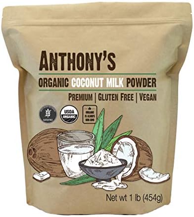 Anthony's Organic Coconut Milk Powder, 1 lb, Gluten Free, Vegan & Dairy Free, Creamer Alternative, Keto Friendly