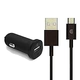  Chargeur de voiture 2,4 A avec câble micro-USB - Noir