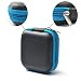 Case Star ® Black Color Square Shaped Carrying Hard Case Storage Bag for MP3/MP4 Bluetooth Earphone Earbuds with Mesh Pocket, Zipper Enclosure, and Durable Exterior+ Case Star Velvet Bag (Square Earphone Case - Black/Blue)