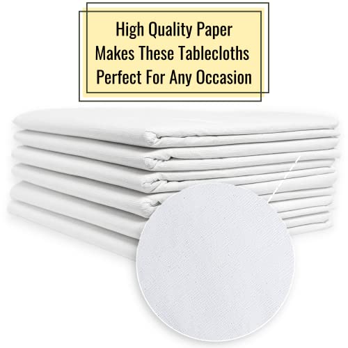 Pantry Delight PD-P-CLOTH-6 6-Pack White Round Paper Tablecloths – 82In Paper Table Cloths For Parties Disposable thumb #6