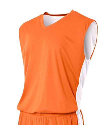 Débardeur athlétique réversible orange A4 Maillot haut de gamme respirant L