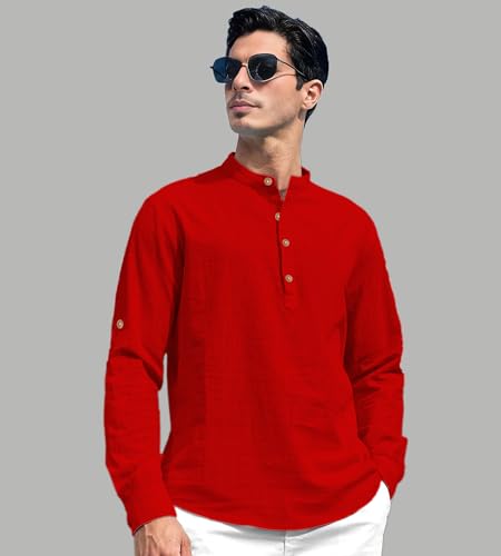 Image of Slim Fit Short Kurta for Men and Boys.(KRT BTN06, Navy Blue)