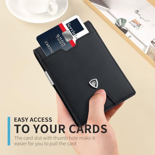 Image of RUNBOX Mens Slim Wallet with Money Clip RFID Blocking Bifold Credit Card Holder for Men with Gift Box